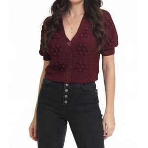 NEW ENDLESS BLU. colby puff sleeves sweater in mulberry